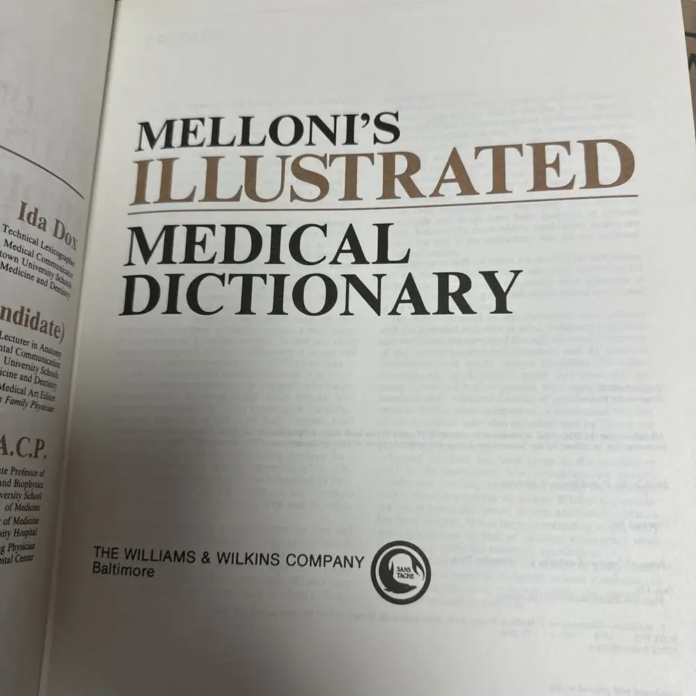 Melloni's Illustrated Medical Dictionary Dox Melloni‎ Eisne 1979 Hardcover Book